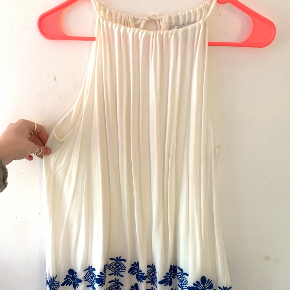 Lulus white and blue patterned dress